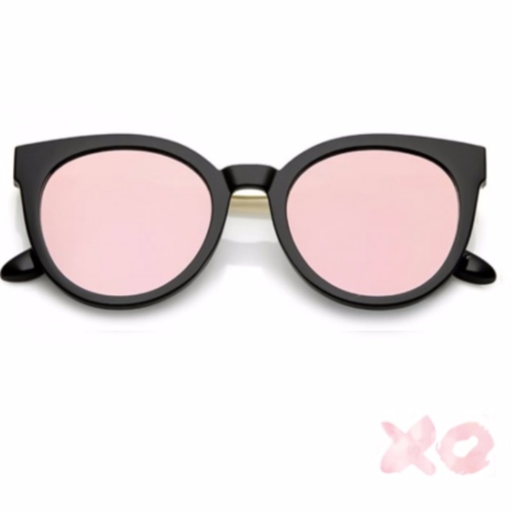 Classic Horn Rimmed Round Mirrored Sunglasses NEW! - Picture 4 of 5